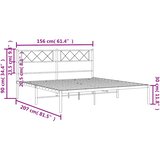  Metalni okvir za krevet s uzglavljem crni 150x200 cm | shoptok.hr