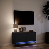  Zidni TV ormarić s LED svjetlima crni 80x31x38 cm | shoptok.hr