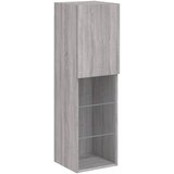  4-dijelni zidni TV elementi s LED svjetlima boja sivog hrasta | shoptok.hr