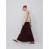 Reserved Maxi suknja s visokim udjelom viskoze - smeđi | shoptok.hr