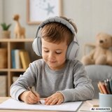 Verk 27757 otroške zaščitne slušalke proti hrupu 2-v-1, SNR 25 dB – siva | Shoptok.si