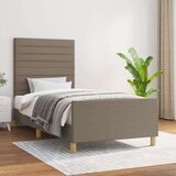  Posteljni okvir z vzglavjem taupe 100x200 cm blago, (20906706) Cene
