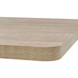 vidaXL Bistro miza iz mediapana in jekla 80x80x75 cm barva hrasta | Shoptok.si