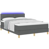 vidaXL Box Spring Postelja z Vzmetnico & LED Temno Siva 160x200 cm Tkanina Cene
