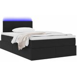  Krevet s prostorom za pohranu s LED-om Crna 120 x 200 cm Baršun | shoptok.hr