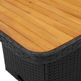 Vrtni stol crni 90 x 55 x 71 cm od poliratana i bagremovog drva | shoptok.hr
