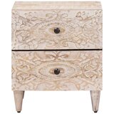  Noćni ormar Bijelo 40 x 33 5 x 46 cm Čvrsto drvo manga - Bijelo 1 | shoptok.hr