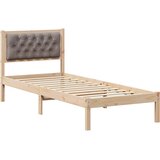  Krevetna konstrukcija Sivo-smeđa 90 x 200 cm Čvrsto borovo drvo | Eponuda.ba