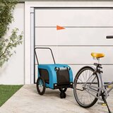 Prikolica za bicikl za ljubimce plavo-crna od tkanine i željeza | shoptok.hr