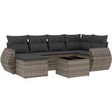 Maison Chic Seti vrtnega pohištva - Vrtna garnitura - Vrtni pohištvo set 7-delna z blazinami siv poli ratan, (21802816) | Shoptok.si