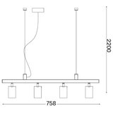 Ideal Lux led luster na sajli dynamite 4xGU10/7W/230V cri 90 mesing | Eponuda.com