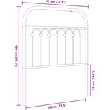 vidaXL Metalno uzglavlje crno 80 cm | shoptok.hr
