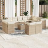  13-dijelni set vrtnih sofa s jastucima poliratan Bež | shoptok.hr