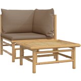 Maison Chic Seti vrtnega pohištva - Vrtna garnitura - Vrtni pohištvo set 2-delna s taupe blazinami bambus, (21809270) Cene