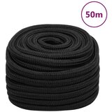 vidaXL Vrv za čoln popolnoma črna 20 mm 50 m polipropilen | Shoptok.si