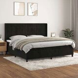  Box spring postelja z vzmetnico črna 200x200 cm žamet, (20894854) | Shoptok.si