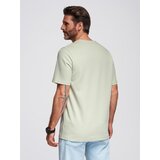 Ombre Men's waffle-textured T-shirt with round neckline - pistachio | Shoptok.si