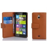 Cadorabo Ohišje, združljivo z Nokia Lumia 1320 v sedlo rjave barve - Zaščitni ovitek iz teksturiranega umetnega usnja in žep za kartice, (20550919) | Shoptok.si