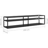 TV ormarić crni 180 x 40 x 40 5 cm od kaljenog stakla | shoptok.hr