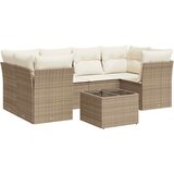  7-dijelni set vrtnih sofa od poliratana s jastucima bež | shoptok.hr
