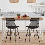  Stolica za blagovanje 2 pcs Crna 41 x 55 x 85 cm Ratan i Čelik | shoptok.hr