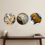 WALLXPERT 3YMDF11886 Multicolor Decorative MDF Painting (3 Pieces) | Eponuda.com