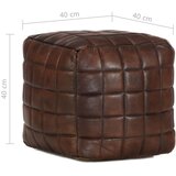  Tabure tamnosmeđi 40 x 40 x 40 cm od prave kozje kože | Eponuda.com