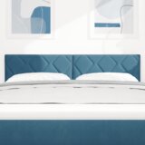  LED uzglavlje s dijamantnim blokovima tamno plavo 144 cm baršun | shoptok.hr