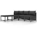Maison Chic Seti vrtnega pohištva - Vrtna garnitura - Vrtni pohištvo set 5-delna z blazinami siv poli ratan, (21814230) | Shoptok.si