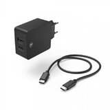 Hama kućni Punjač, USB-C, USB-A, PD 30W, kabl USB-C 1m, Crni Cene