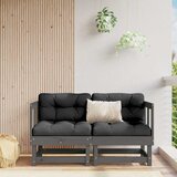  Kutne sofe s jastucima 2 kom sive od masivne borovine | shoptok.hr