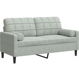 Maison Chic kavč - Sofa - Kanape dvosed z okrasnimi blazinami svetlo siv 140 cm žamet, (21727903) | Shoptok.si