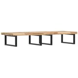  Zidna polica za umivaonik od čelika i masivnog bagremovog drva Smeđa 140 x 50 x 4 cm | Shoptok.si