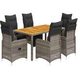 vidaXL 7-dijelni vrtni bistro set od poliratana s jastucima sivi | shoptok.hr