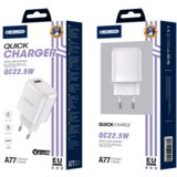 Jellico adapter A77 hišni polnilec 3.0A quick charge 22,5W vhod usb a s kablom micro usb - (eu blister) bel Cene