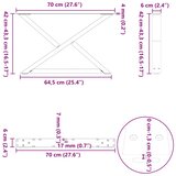  Noge za klub stolić 2 kom. antracit 70 x (42-43,3) cm čelik | shoptok.hr