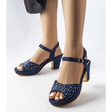 Gemre Navy block heel sandals Beltane | Shoptok.si