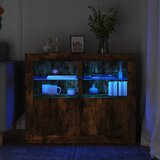 vidaXL Stranska omarice z LED lučkami 2 kosa dimljen hrast | Shoptok.si