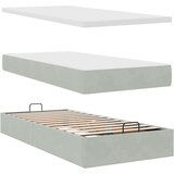vidaXL Otomanski posteljni okvir z vzmetnico siv 100x200 cm žamet | Shoptok.si