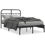  Metalni okvir za krevet s uzglavljem crni 120x200 cm | shoptok.hr