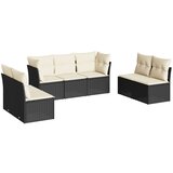  7-dijelni set vrtnih sofa od poliratana s jastucima crni | shoptok.hr