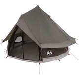 vidaXL Tipi šator 4-osobni Smeđa siva Poliester i čelik - Smeđa siva 4 osobe | shoptok.hr