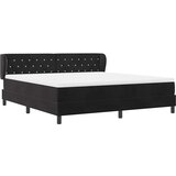  Krevet s opruga kutije s uzglavljem Crna 180 x 200 cm Baršun | shoptok.hr