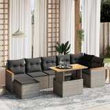  8-dijelni set vrtnih sofa od poliratana s jastucima sivi | shoptok.hr