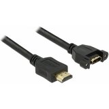 Delock HDMI podaljšek HDMI-A vtič\, HDMI-A vtičnica 1.00 m črna 85102 lahko se privije\, pozlačeni konektorji HDMI kabel, (20416499) | Shoptok.si