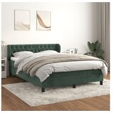 vidaXL Box spring postelja z vzmetnico temno zelena 140x200 Cene