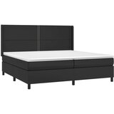  Box spring postelja z vzmetnico LED črna 200x200cm umetno usnje, (20726861) | Shoptok.si