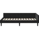  Kutni okvir kreveta s uzglavljem Crna 90 cm x 190 cm Baršun | shoptok.hr