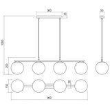  Redo 01-3155 - Luster na sajli BOWLING 4xE27/42W/230V zlatna | Eponuda.com