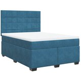vidaXL Box spring postelja z vzmetnico modra 140x200 cm žamet, (21309684) Cene